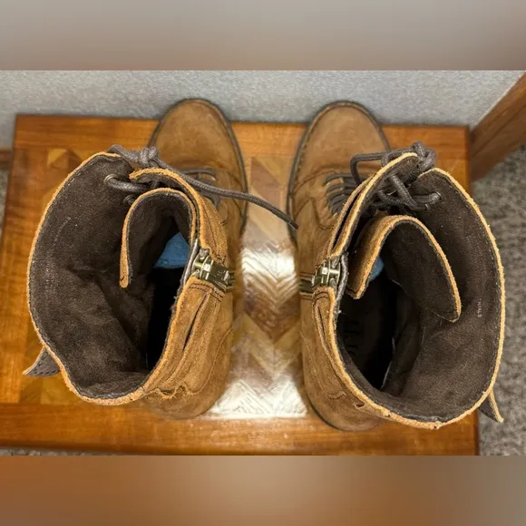 Born Cass distressed suede combat boots 9