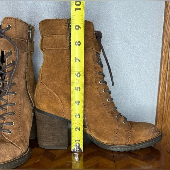 Born Cass distressed suede combat boots 9