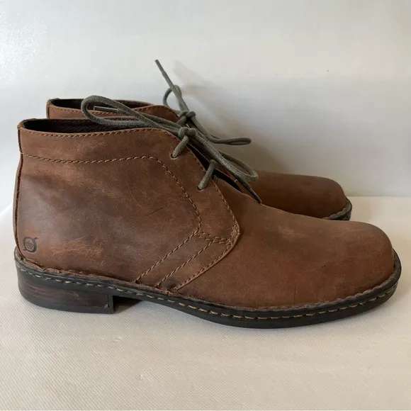 Born Harrison Brown Leather Chukka Boots Lace Up