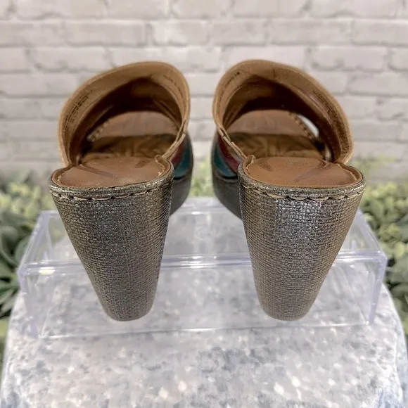 Born “Lumi Sand” Multicolor Leather 5-Band Open Toe Wedge Sandals WMS 9M✨NWOT✨