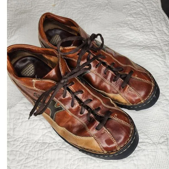 Born Men's Tri Tone‎ B5449 Brown Leather Oxford Shoes Size 11 W Round Toe