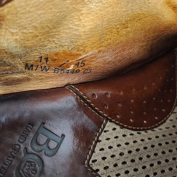 Born‎ Men's Tri Tone B5449 Brown Leather Oxford Shoes Size 11 W Round Toe
