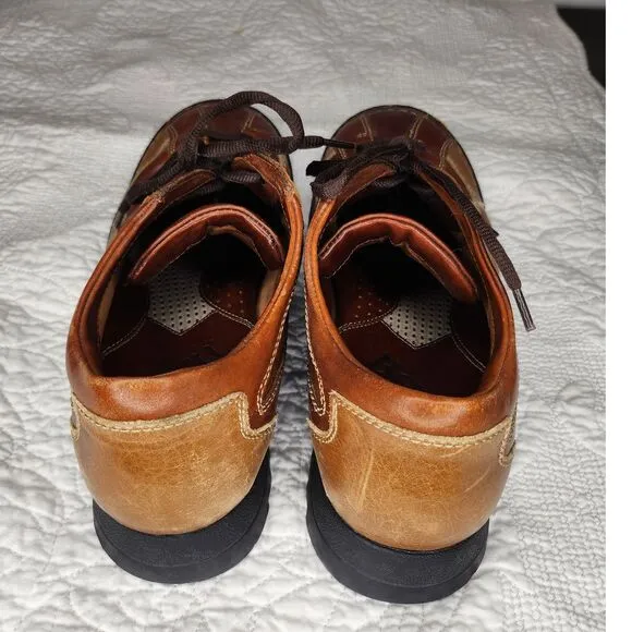 Born Men's Tri Tone‎ B5449 Brown Leather Oxford Shoes Size 11 W Round Toe