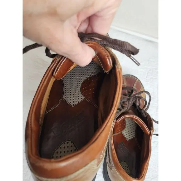Born Men's Tri Tone‎ B5449 Brown Leather Oxford Shoes Size 11 W Round Toe
