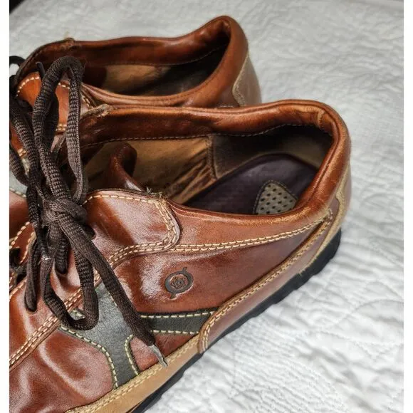Born Men's Tri Tone‎ B5449 Brown Leather Oxford Shoes Size 11 W Round Toe