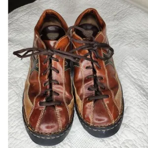 Born Men's Tri Tone‎ B5449 Brown Leather Oxford Shoes Size 11 W Round Toe