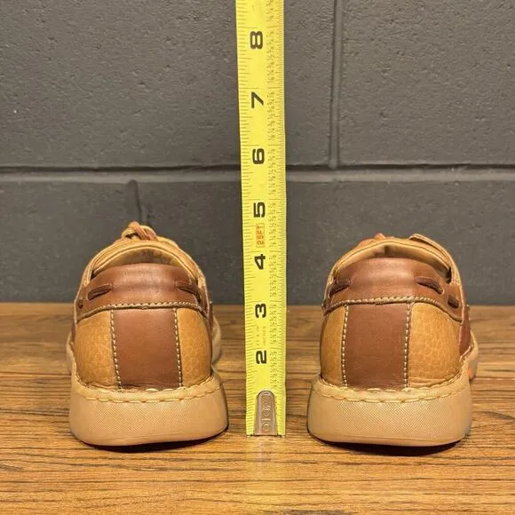 Born Wav 2 Brown 2 Tone Leather Moc Toe Boat Shoes Men’s 10