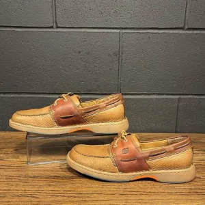 Born Wav 2 Brown 2 Tone Leather Moc Toe Boat Shoes Men’s 10