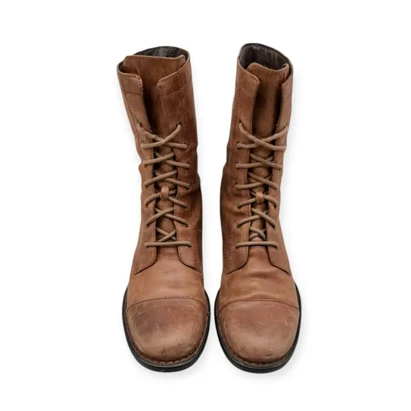 Born Zelia Leather Lace Up Combat Boots Size 9