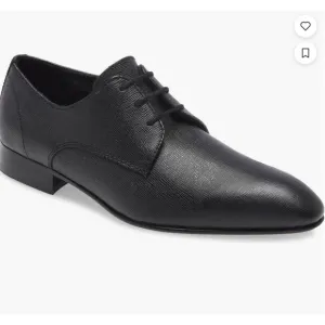 BP Mens Albert Derby Lace Oxford Dress Shoes 9.5 Black Saffiano Leather NWOT