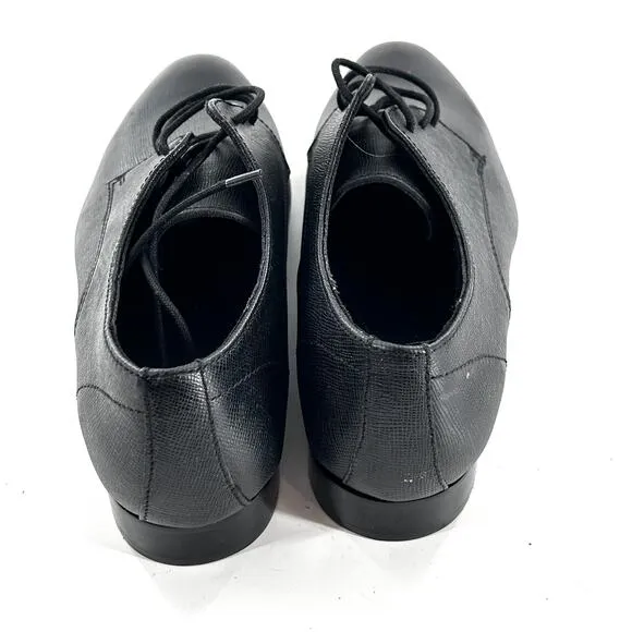 BP Mens Albert Derby Lace Oxford Dress Shoes 9.5 Black Saffiano Leather NWOT