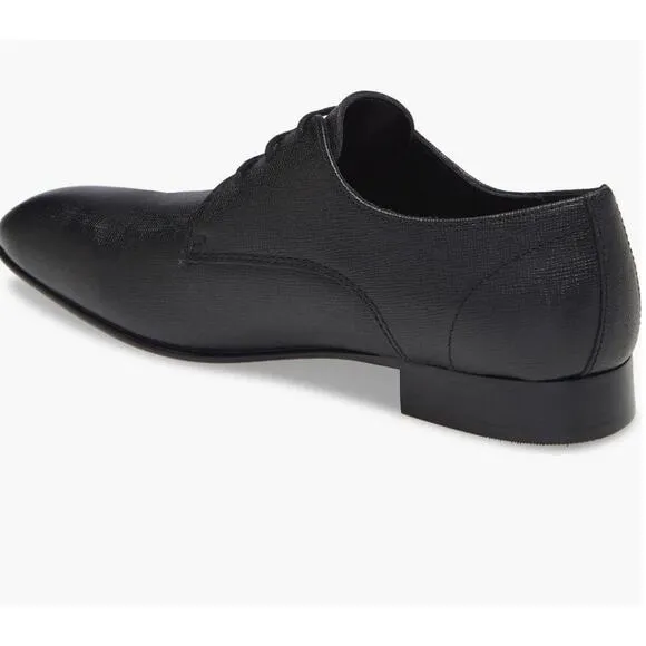 BP Mens Albert Derby Lace Oxford Dress Shoes 9.5 Black Saffiano Leather NWOT