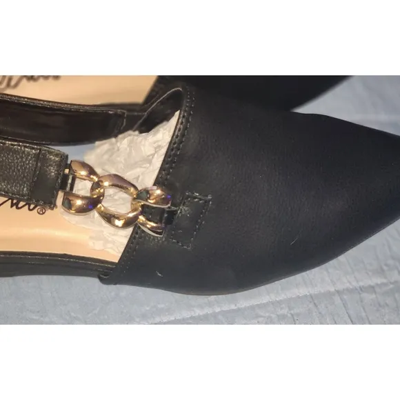 Brand New! Bellini Slink Back  Flats &quot;Black Smooth&quot;  SM Wedge Heel SZ 10