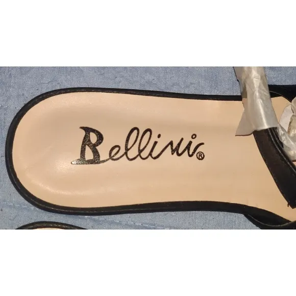 Brand New! Bellini Slink Back  Flats &quot;Black Smooth&quot;  SM Wedge Heel SZ 10