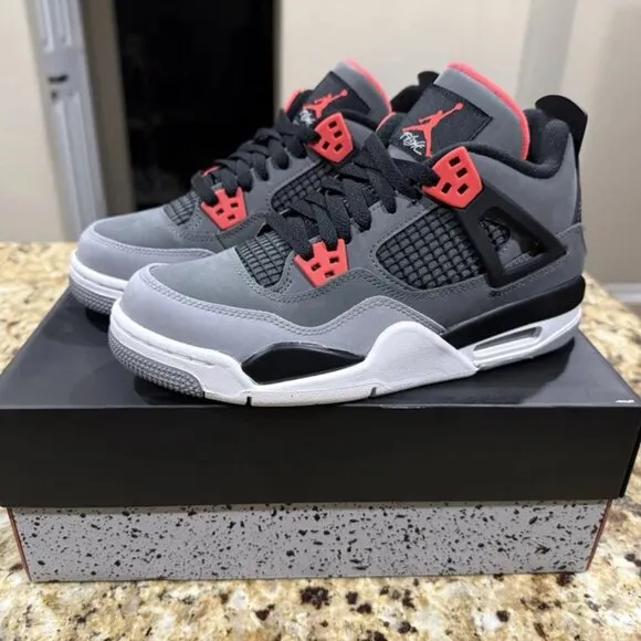 Brand New Retro Infrared grey and Red Shoes