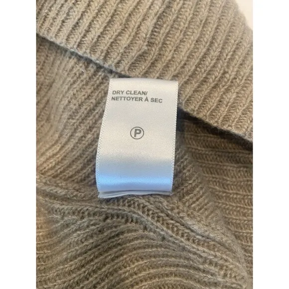 Brochu Walker Boat Neck Asymmetric Tan Beige Sz S Cashmere Blend Sweater ($300 )