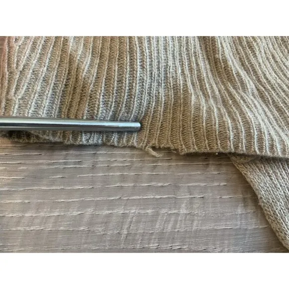 Brochu Walker Boat Neck Asymmetric Tan Beige Sz S Cashmere Blend Sweater ($300 )