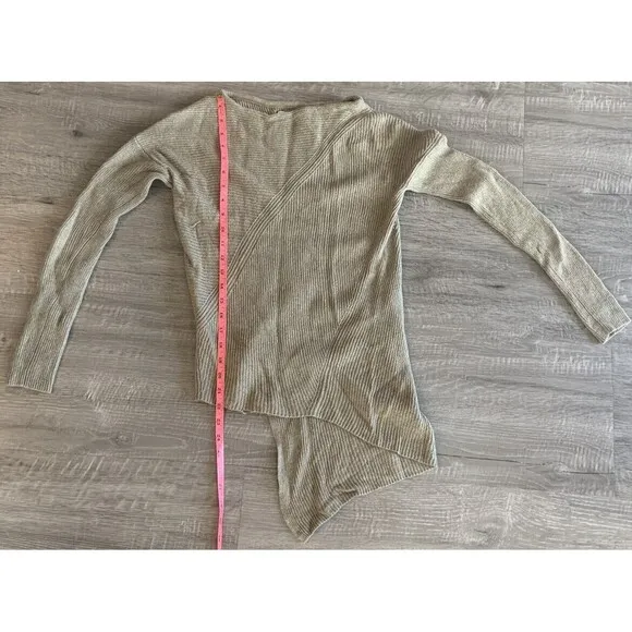 Brochu Walker Boat Neck Asymmetric Tan Beige Sz S Cashmere Blend Sweater ($300 )
