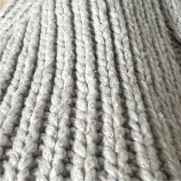 BROCHU WALKER Taupe Wool Hand Knit Cable Ribbed Oversized Pullover Sweater S