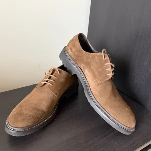 Brookdale Mid Brown Suede Lug Sole Derby