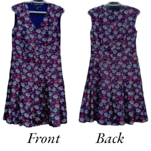 Brooks Brothers Floral Vneck Pleated Slipon Partial Side Zip Dress 6