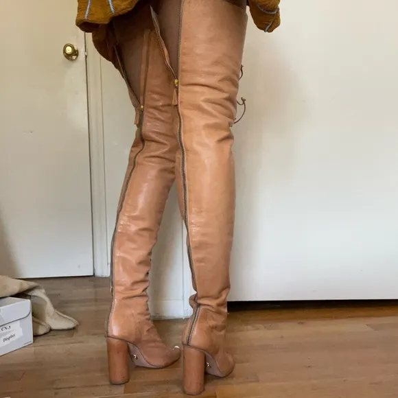 Brother Vellies Lace up Over the Knee Boots