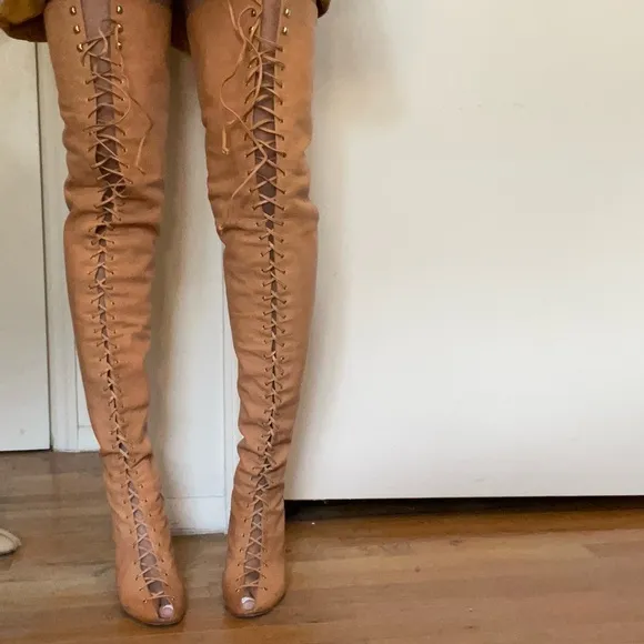 Brother Vellies Lace up Over the Knee Boots
