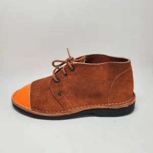 Brother Vellies Women's Leather Chukka Ankle Orange Cap Toe Lace Up Boots W7 M5