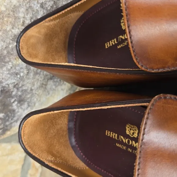 Bruno Magli Fanetta Two-Tone Penny Loafer Dress Shoes Italy Leather Size 9.5