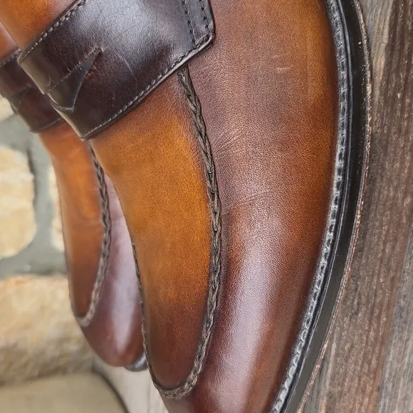 Bruno Magli Fanetta Two-Tone Penny Loafer Dress Shoes Italy Leather Size 9.5
