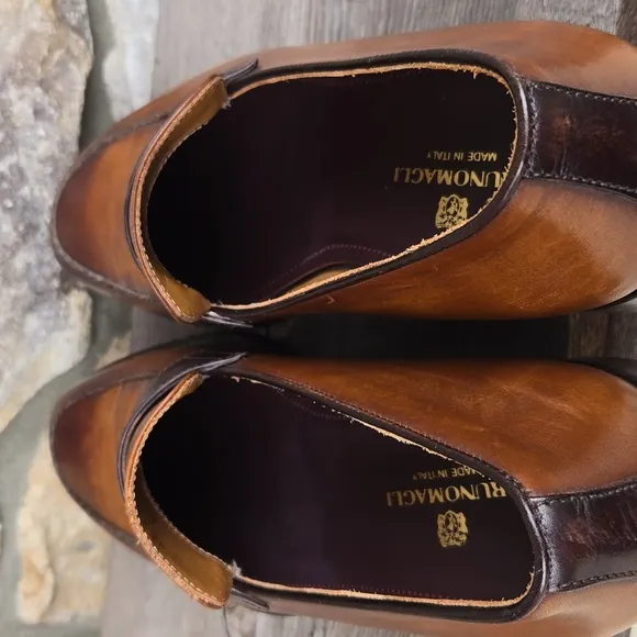 Bruno Magli Fanetta Two-Tone Penny Loafer Dress Shoes Italy Leather Size 9.5