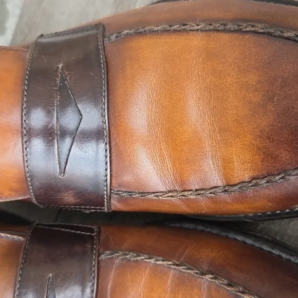 Bruno Magli Fanetta Two-Tone Penny Loafer Dress Shoes Italy Leather Size 9.5