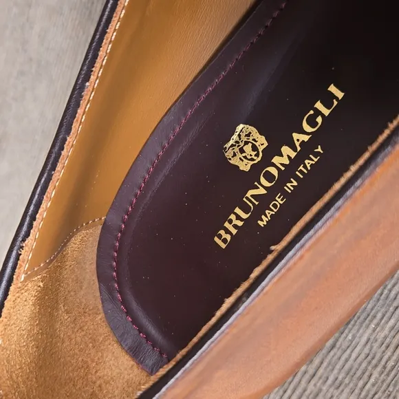 Bruno Magli Fanetta Two-Tone Penny Loafer Dress Shoes Italy Leather Size 9.5