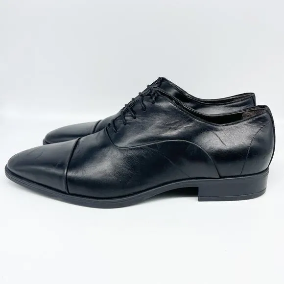 Bruno Magli Men's Mario Cap Toe Oxford Shoes Black Leather Size 13 M