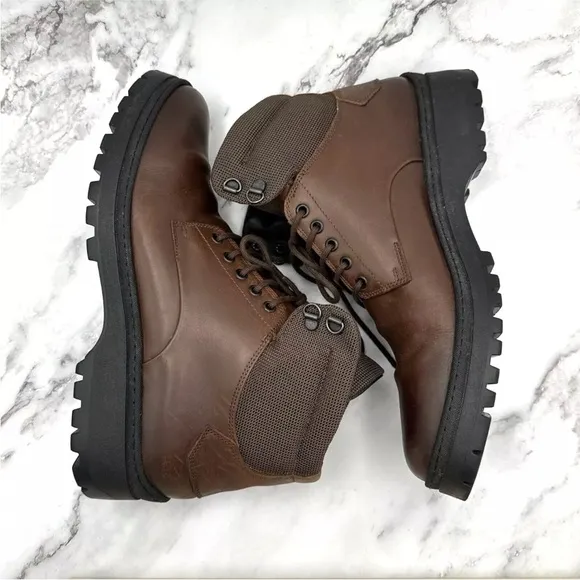 Bruno Magli Val VAL2 Mens Brown Leather Lace Up Casual Dress Boots Size 11 M