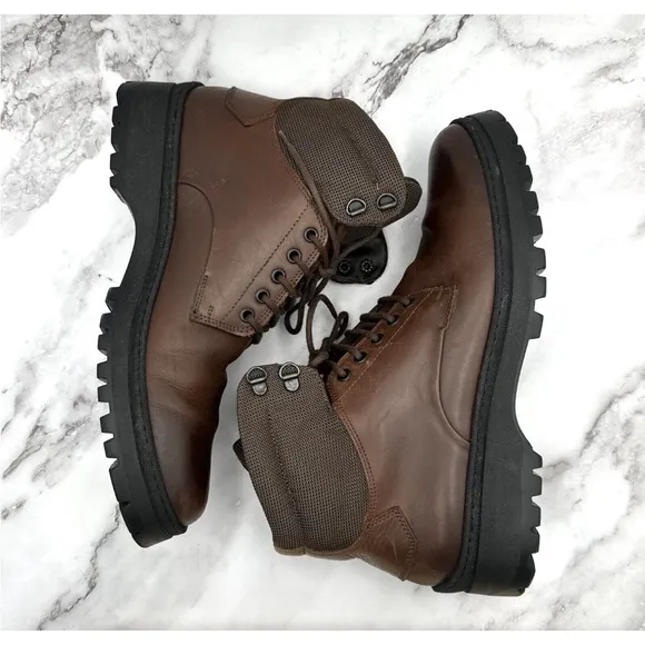 Bruno Magli Val VAL2 Mens Brown Leather Lace Up Casual Dress Boots Size 11 M