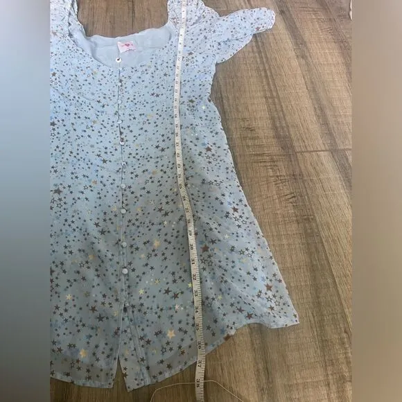 Buddy Love Jennifer Puff Sleeve with Metallic Stars Dress L