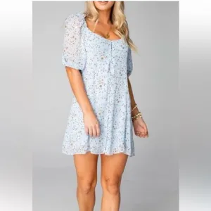 Buddy Love Jennifer Puff Sleeve with Metallic Stars Dress L
