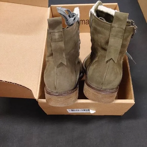 Bueno Teddy Khaki Nubuck Lace Up Leather Boots 42