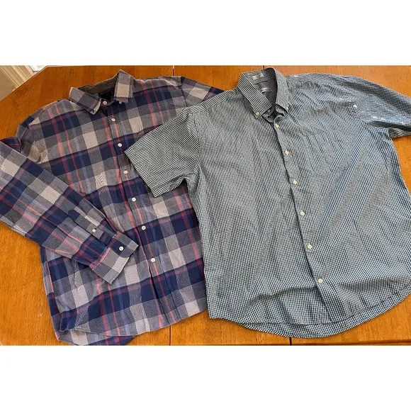 Bundle 2 Shirts Size XL  Peter Millar and J.Crew Button Up Collared Plaid