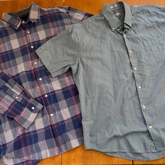 Bundle 2 Shirts Size XL  Peter Millar and J.Crew Button Up Collared Plaid