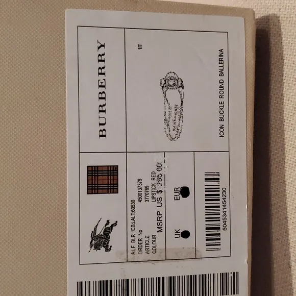 Burberry Lipstick Red Round Ballerina Flats