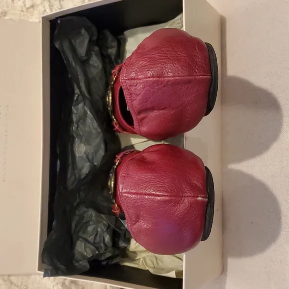 Burberry Lipstick Red Round Ballerina Flats