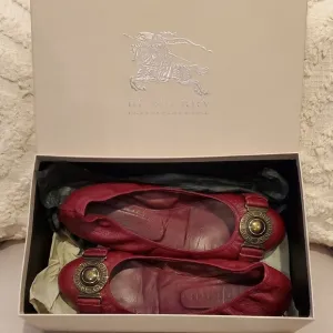 Burberry Lipstick Red Round Ballerina Flats