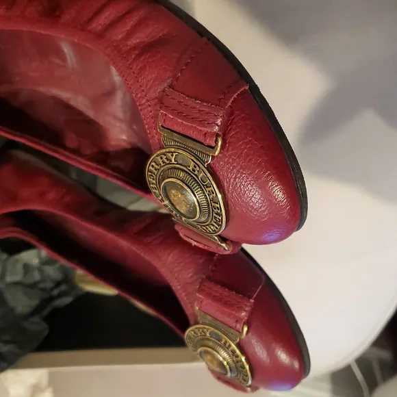 Burberry Lipstick Red Round Ballerina Flats