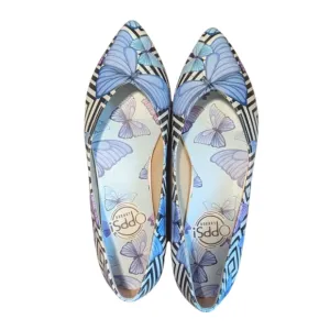 Butterfly Print Pointed Flats Women's Size 39 Fairycore Barbiecore Y2K