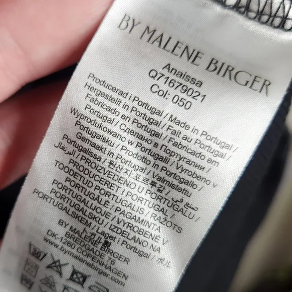 By Malene Birger Anaissa Maxi Dress Cotton Scoop Neck Black Bodycon Sz Small