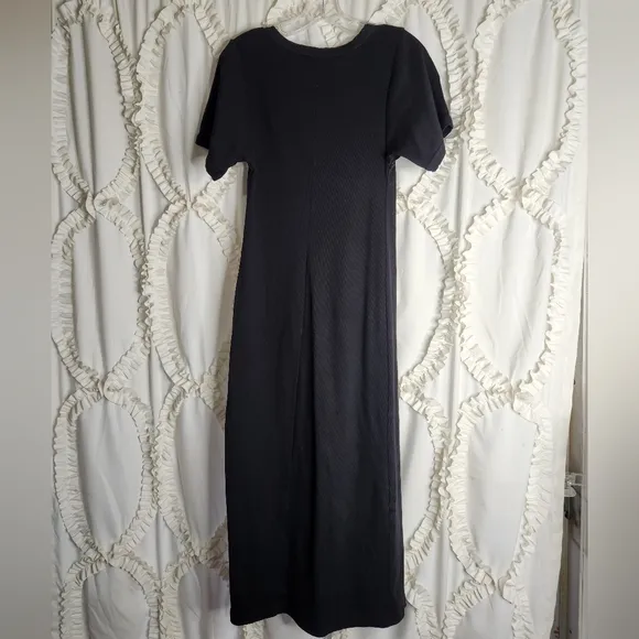 By Malene Birger Anaissa Maxi Dress Cotton Scoop Neck Black Bodycon Sz Small