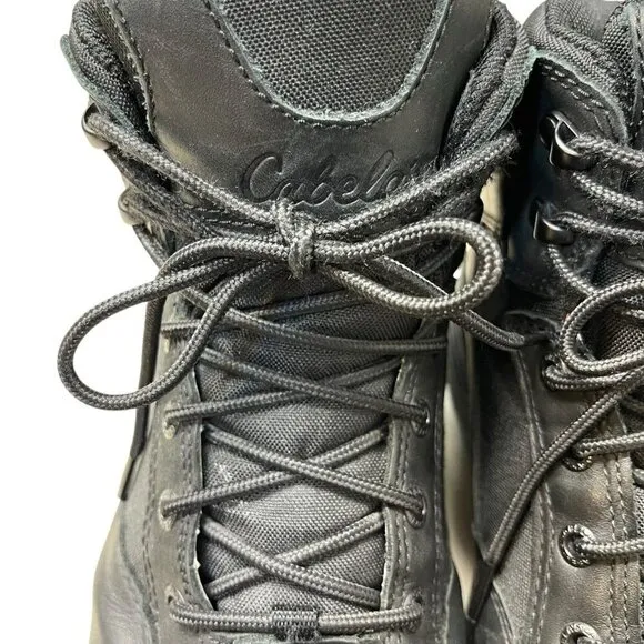 Cabela's Dry Plus Waterproof Lace-Up Combat Boots Shoe Mens 9.5D Black