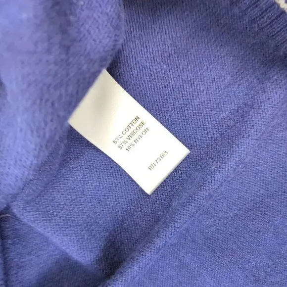 Cable &amp; Gauge Womens XL Sweater Blue White Trim Boat Neck Long Sleeve NWT